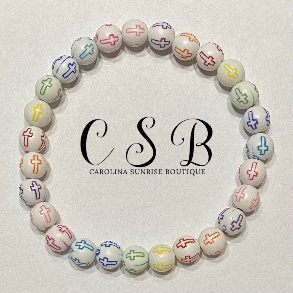 Multicolor Cross Bead Beacelet